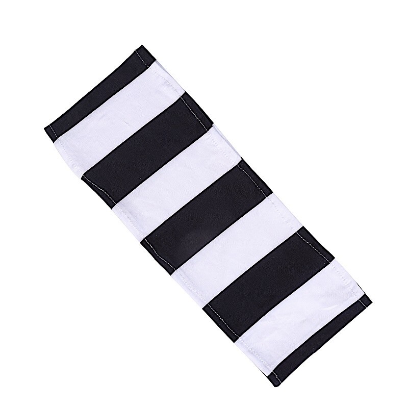 5 Black White 5″ x 14″ Striped Spandex Fitted Chair Sashes Party Decorations