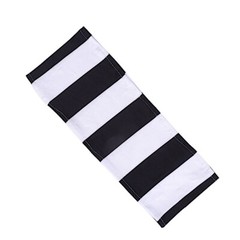 5 Black White 5″ x 14″ Striped Spandex Fitted Chair Sashes Party Decorations