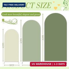 VitalCozy Set of 3 Wedding Arch Cover 4ft, 5ft, 6ft Fabric Arch Backdrop Cover D