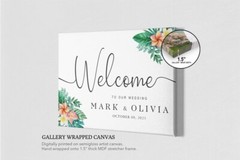 Custom Wedding Welcome Sign Tropical Flower Outdoor Indoor Sign For Gift