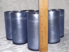 Wedding Decor- Vase / Candle Holder – Frosted Floral Periwinkle Blue