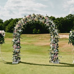 XL Large Rust-proof Wedding Arch Garden Arbor Trellis Archway Curved Vine Flower