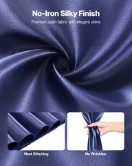 VEVOR 50PCS Navy Blue Spandex Chair Sashes Elastic Bows Wedding Party Dining