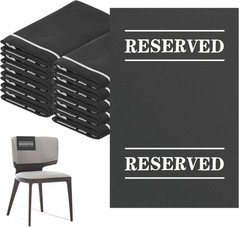 Reserved Chair Signs – 10 Pcs Cloth Seat Covers for Events and Celebrations (Bla