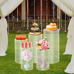 5x Large Cylinder Tables For Parties Pedestal Display Plinth Pillars For Wedding