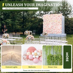 12Pcs Artificial Silk Fabric Flower Wall Panel Banquet Wedding Party Decor