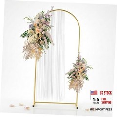 6FT Gold Metal Arch Backdrop Stand, Square Balloon Arch Stand 6ft(H)*2.6ft(W)