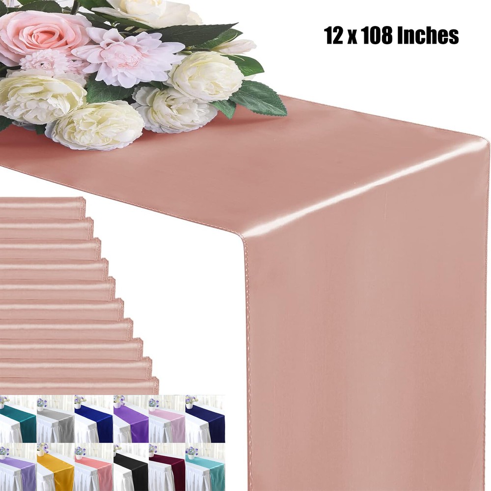 12”×108” Satin Table Runner Wedding Tablecloth Xmas Party Banquet Decoration