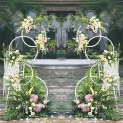 Wedding Flower Display Frame Round Arch White Metal Circle Backdrop Stand Party