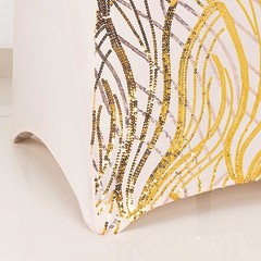 ROSE GOLD Embroidered Sequin Spandex Banquet CHAIR COVER Party Decorations