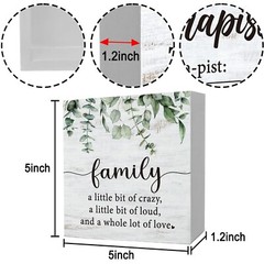 Funny Family a Little Bit of Crazy Wood Box Sign, Inspirational Quotes Rustic…