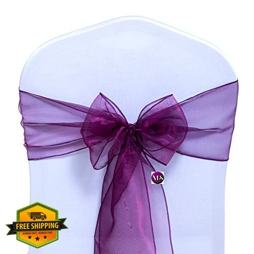 VDS Organza Chair Sashes Wine 100 PC