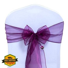 VDS Organza Chair Sashes Wine 100 PC
