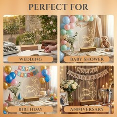 LED Light-Up Acrylic Event Sign for Ceremony | Guest Book Sign