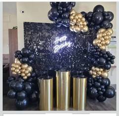 Shimmer Wall Backdrop 24 Pcs Decorative Panels Black