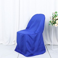 6 Royal Blue Polyester FOLDING CHAIR COVERS Wedding Banquet Reception