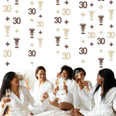 Champagne Gold Brown 30Th Birthday Decorations Espresso Martini Garland Streamer
