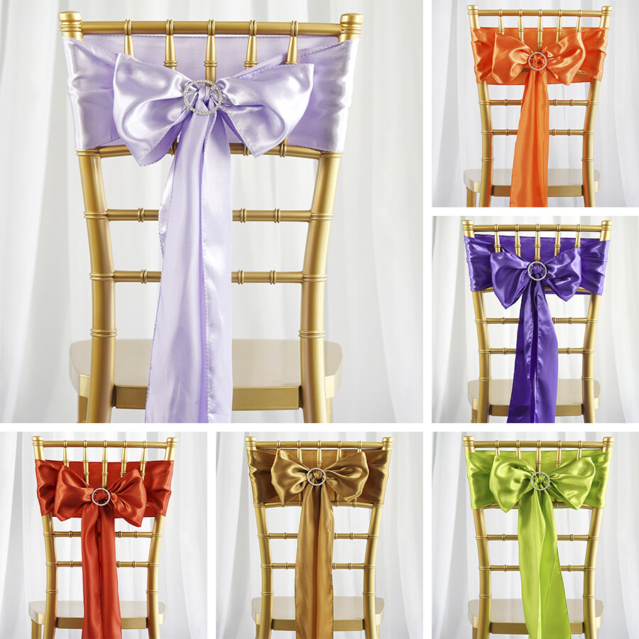 30 Satin CHAIR SASHES Ties Bows Wedding Party Ceremony Reception Decorations