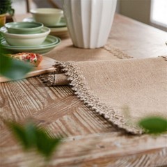 Burlap Weave Table Runner Cloths Hessian for Country Wedding Party Decor Vintage