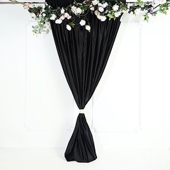BLACK 8 ft Premium Velvet Backdrop Curtain Party Wedding Event Booth Decorations
