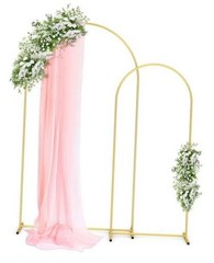 Arch Backdrop Stand Set, Metal, Set of 2, 7.2 ft and 6 ft | 7.2FT, 6.0FT Gold