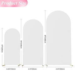 Set of 3 Wedding Arch Cover Spandex Fitted Wedding Arch 4FT, 5FT, 6FT White