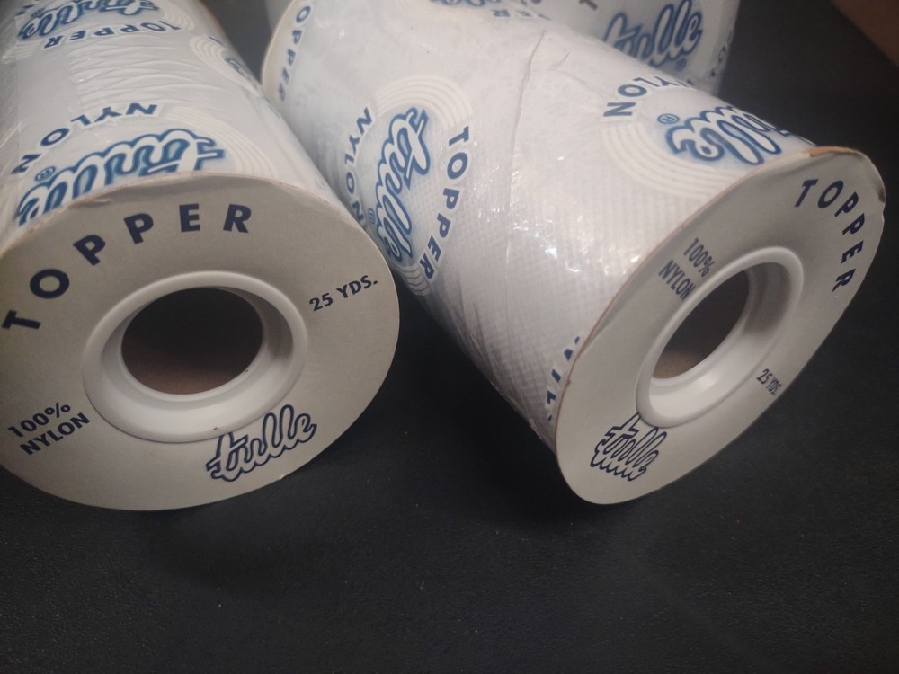 25 Yards Vintage Topper Tulle Net Ribbon, White, Wedding Veil Netting Mesh 6″