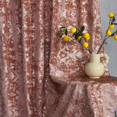 Blush Pink Velvet Curtains with Gold Foil Print, Room Darkening, 2 Panels