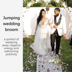 Jumping Broom Wedding Ceremony Decoration DIY Kit W/ Ribbons Roses & Stickers
