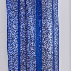 2 ROYAL BLUE 8ft x 2ft Sequined Backdrop Curtain with Rod Pockets Wedding