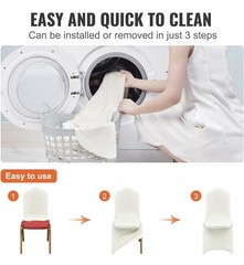 NEW 100 Ivory Chair Covers – Versatile Stretch Polyester Spandex Slipcovers