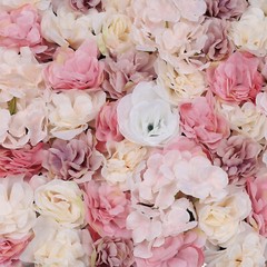 12Pcs Artificial Silk Fabric Flower Wall Panel Banquet Wedding Party Decor
