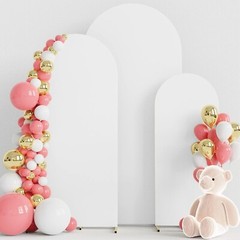 Set of 3 Spandex Wedding Arch Covers 4ft 5ft 6ft White Backdrop Decoration