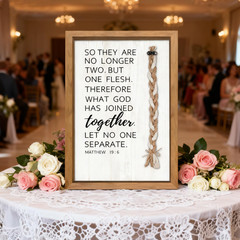 Christian Wedding Sign 10X15 Inch, Cord of Three Strands Unity Ceremony Decor, M