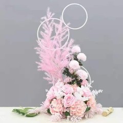 2pcs A set Round Wedding Arch Backdrop Rings Loops Flower Balloon Lawn R G1N