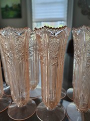 Lot of 10 Vintage 6″ Regaline Clear Plastic Vases Wedding Venue Decor