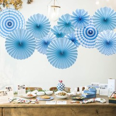 Hanging Paper Fans Party Set, Round Pattern Paper Garlands Decoration for Bir…