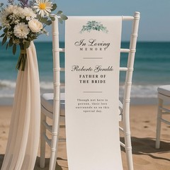 Sage Green Custom Name White Linen Wedding Seat Tapestry