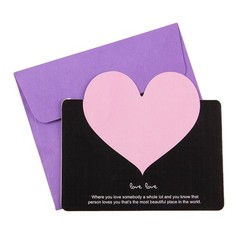 10pcs/bag Mixed Color LOVE Heart Shape Greeting Card Valentines Day Gift Card We