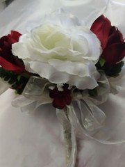 21 Pc Set Apple Red And Ivory Wedding Bouquet Package Rush orders Availabe
