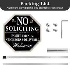 No Soliciting Sign for House with Stake, 10 x 10 Inches No Soliciting Yard Si…