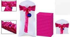 Magenta Satin Chair Bows 10 PCS – Reusable Sashes for Weddings & Celebrations