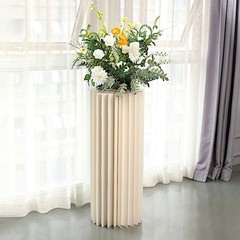 40″ Ivory Folding DIY Accordion Pillar Cardboard Display Stand Pedestal Box