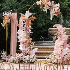 Durable Gold Wedding Arch Backdrop Set – 7.2FT & 6FT for Memorable Events