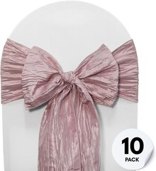 Crinkle Taffeta Chair Sashes Dusty Rose Pack of 10 Sashes Weddings Events Hotels