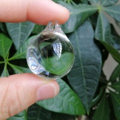 10pcs 30mm Transparent Crystal Smooth Ball 1Hole Crystal Hanging Wedding Pendant