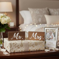 Rustic Mr and Mrs Sign for Wedding Tables, Wooden Mr and Mrs Letters for Sweethe