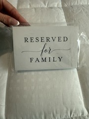 RESERVED for FAMILY Wedding Ceremony Sign Cards – 20-Pack Tent Fold Table Signs