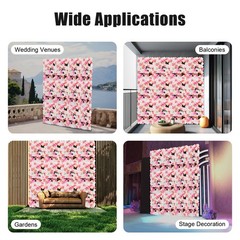 12 Pcs Artificial Flower Wall Panel Rose Dahlia Leaves Wedding Backdrop Stage