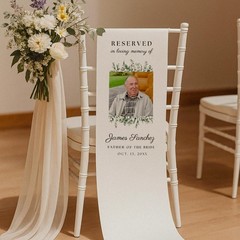 Custom Photo Reserved Fabric Memorial Wedding Seat Banner
